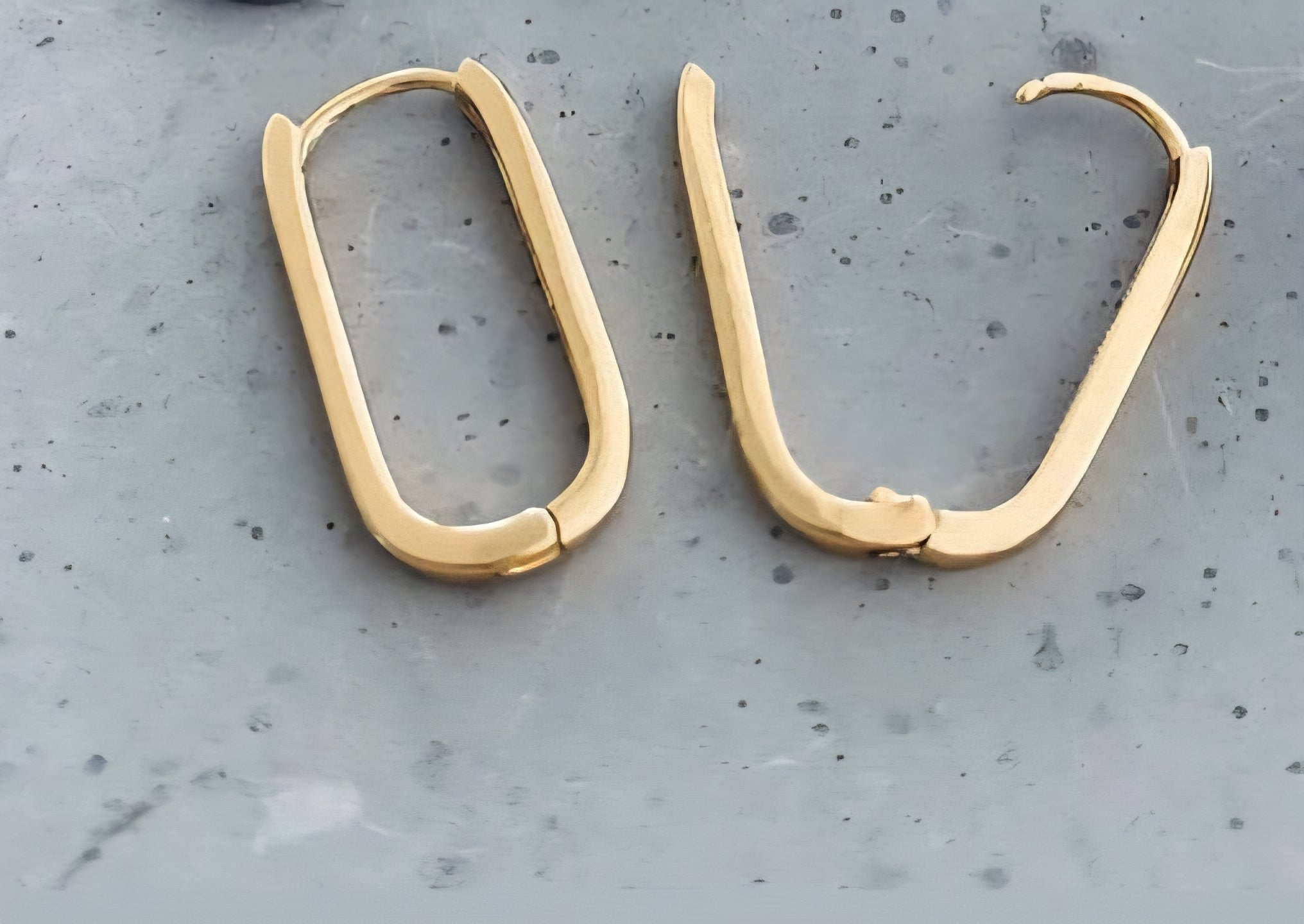 D Hoop Gold Earrings