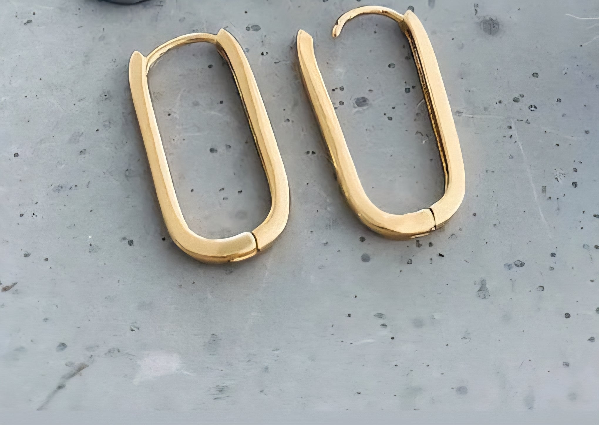 D Hoop Gold Earrings