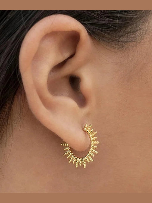 Spike Gold Hoop Earrings