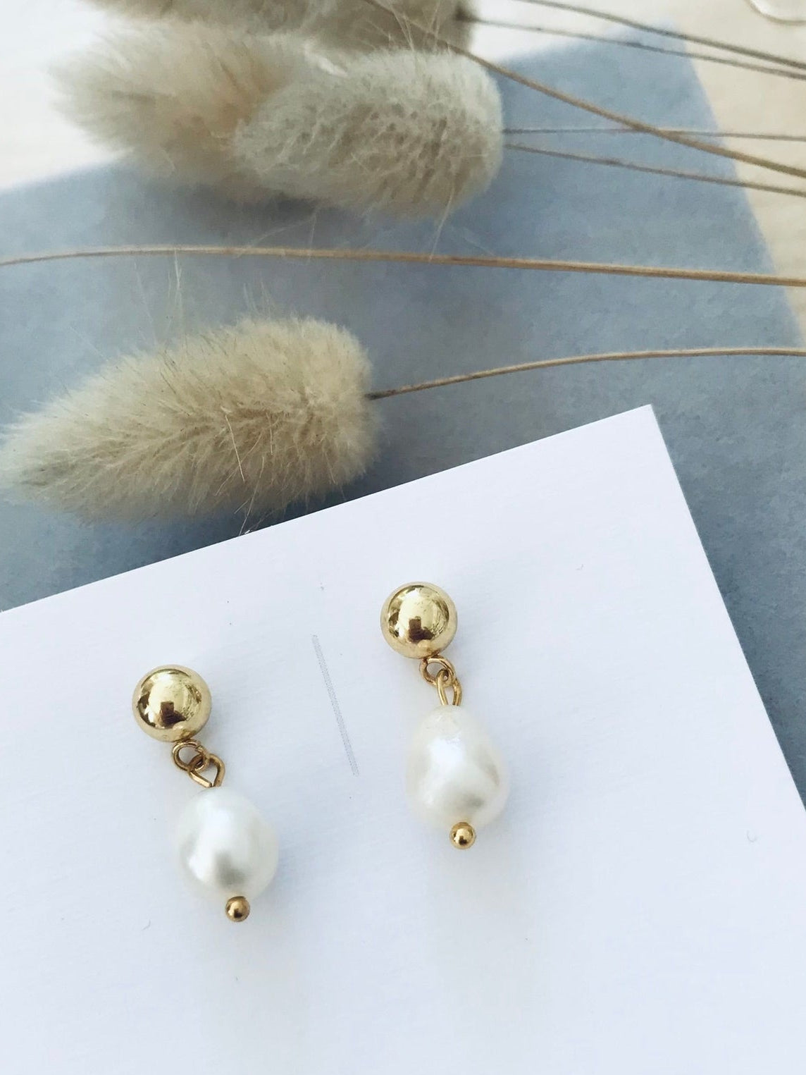 Pearl Pin Stud Earrings