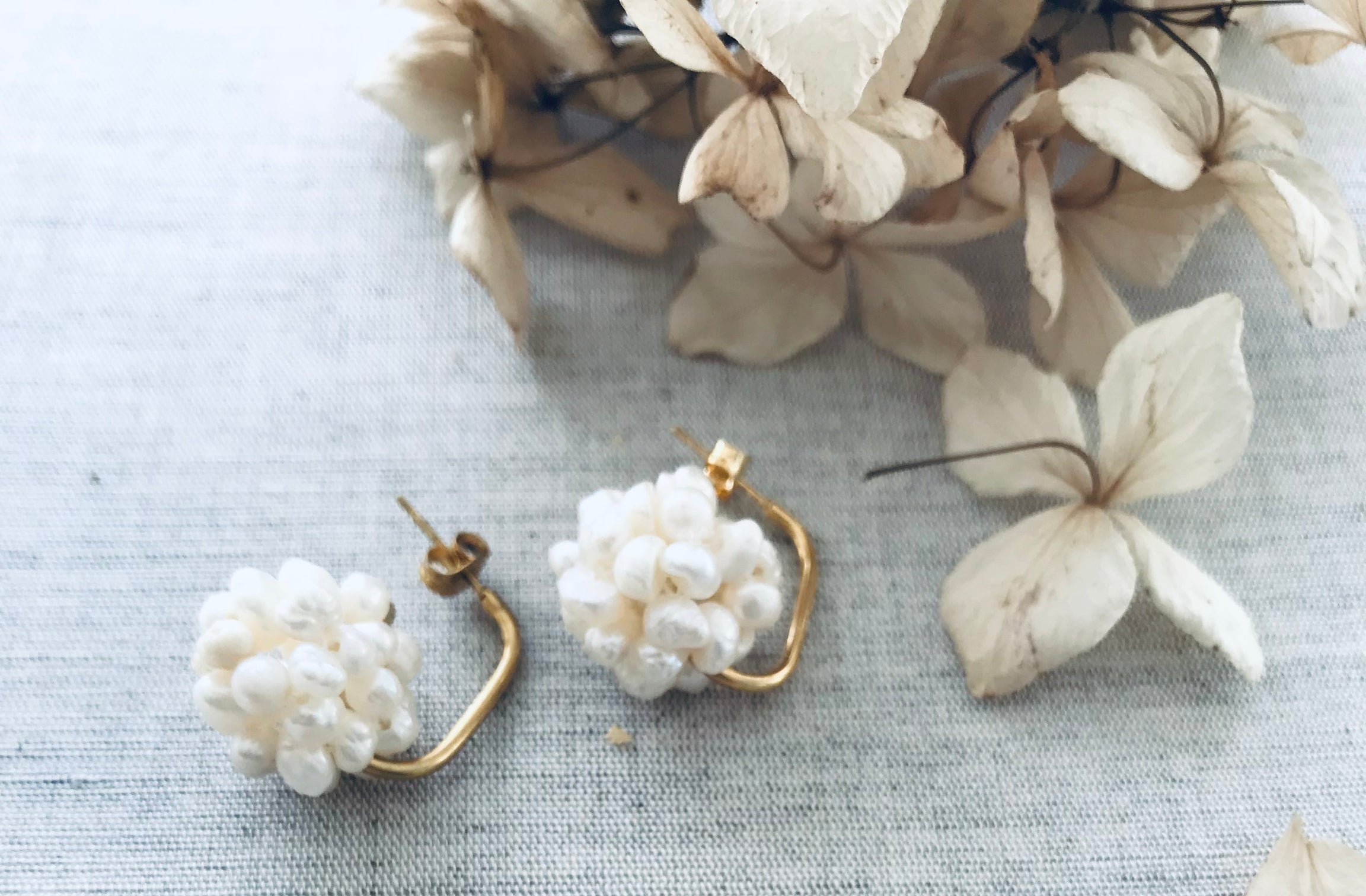 Pearl Cluster Stud Hoops